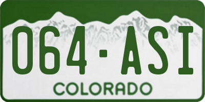 CO license plate 064ASI