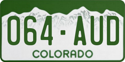 CO license plate 064AUD