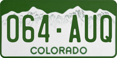 CO license plate 064AUQ
