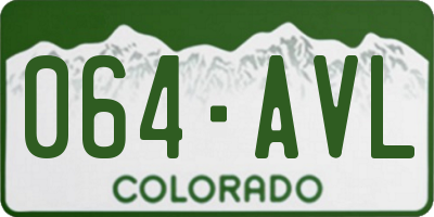 CO license plate 064AVL