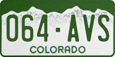 CO license plate 064AVS