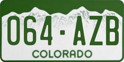 CO license plate 064AZB