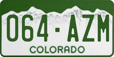 CO license plate 064AZM
