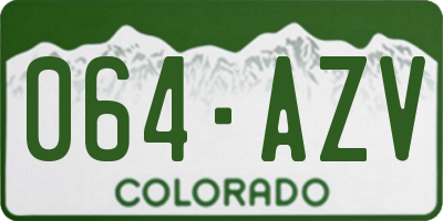 CO license plate 064AZV