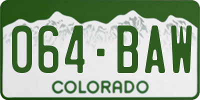 CO license plate 064BAW