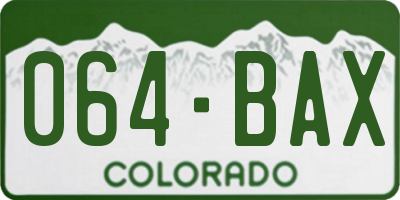 CO license plate 064BAX