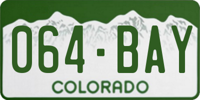 CO license plate 064BAY