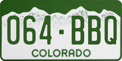 CO license plate 064BBQ