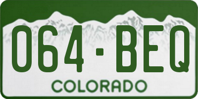 CO license plate 064BEQ