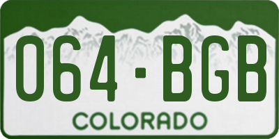 CO license plate 064BGB