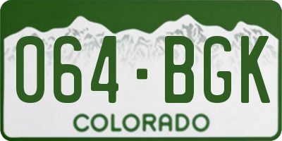 CO license plate 064BGK