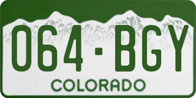 CO license plate 064BGY