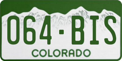 CO license plate 064BIS