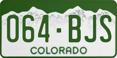 CO license plate 064BJS
