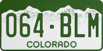 CO license plate 064BLM