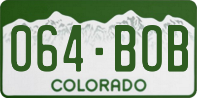 CO license plate 064BOB