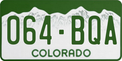 CO license plate 064BQA
