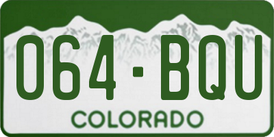 CO license plate 064BQU