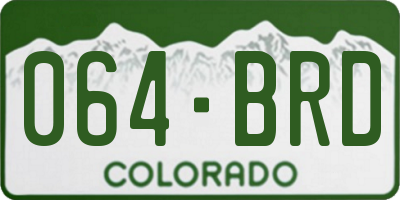 CO license plate 064BRD