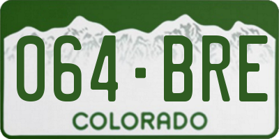 CO license plate 064BRE