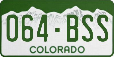 CO license plate 064BSS