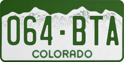 CO license plate 064BTA