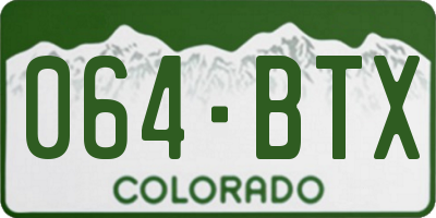 CO license plate 064BTX