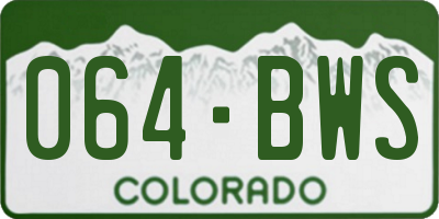 CO license plate 064BWS