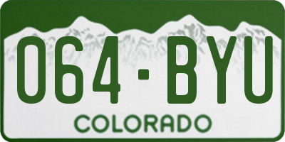 CO license plate 064BYU