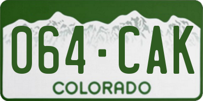 CO license plate 064CAK
