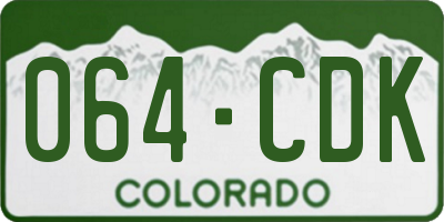 CO license plate 064CDK