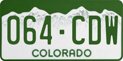 CO license plate 064CDW