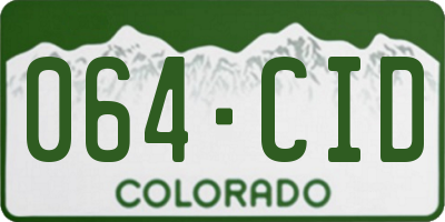 CO license plate 064CID