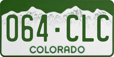 CO license plate 064CLC