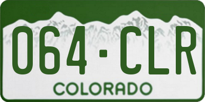 CO license plate 064CLR