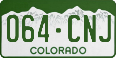 CO license plate 064CNJ
