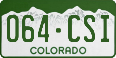 CO license plate 064CSI