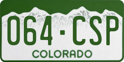 CO license plate 064CSP