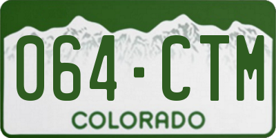 CO license plate 064CTM