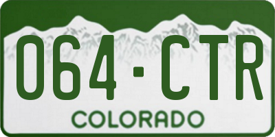 CO license plate 064CTR