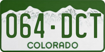 CO license plate 064DCT
