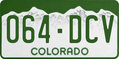 CO license plate 064DCV