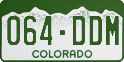 CO license plate 064DDM