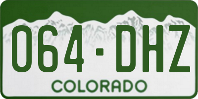 CO license plate 064DHZ