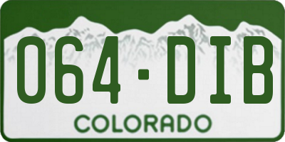 CO license plate 064DIB