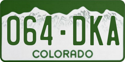 CO license plate 064DKA