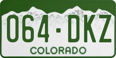 CO license plate 064DKZ