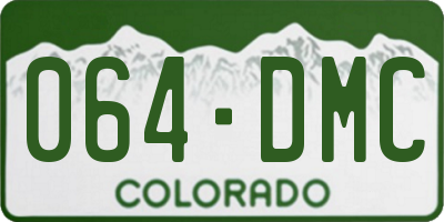 CO license plate 064DMC