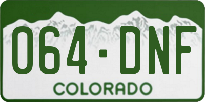 CO license plate 064DNF