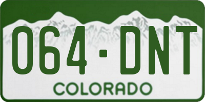 CO license plate 064DNT